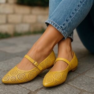 Cato | LASER CUT MARY JANE FLATS